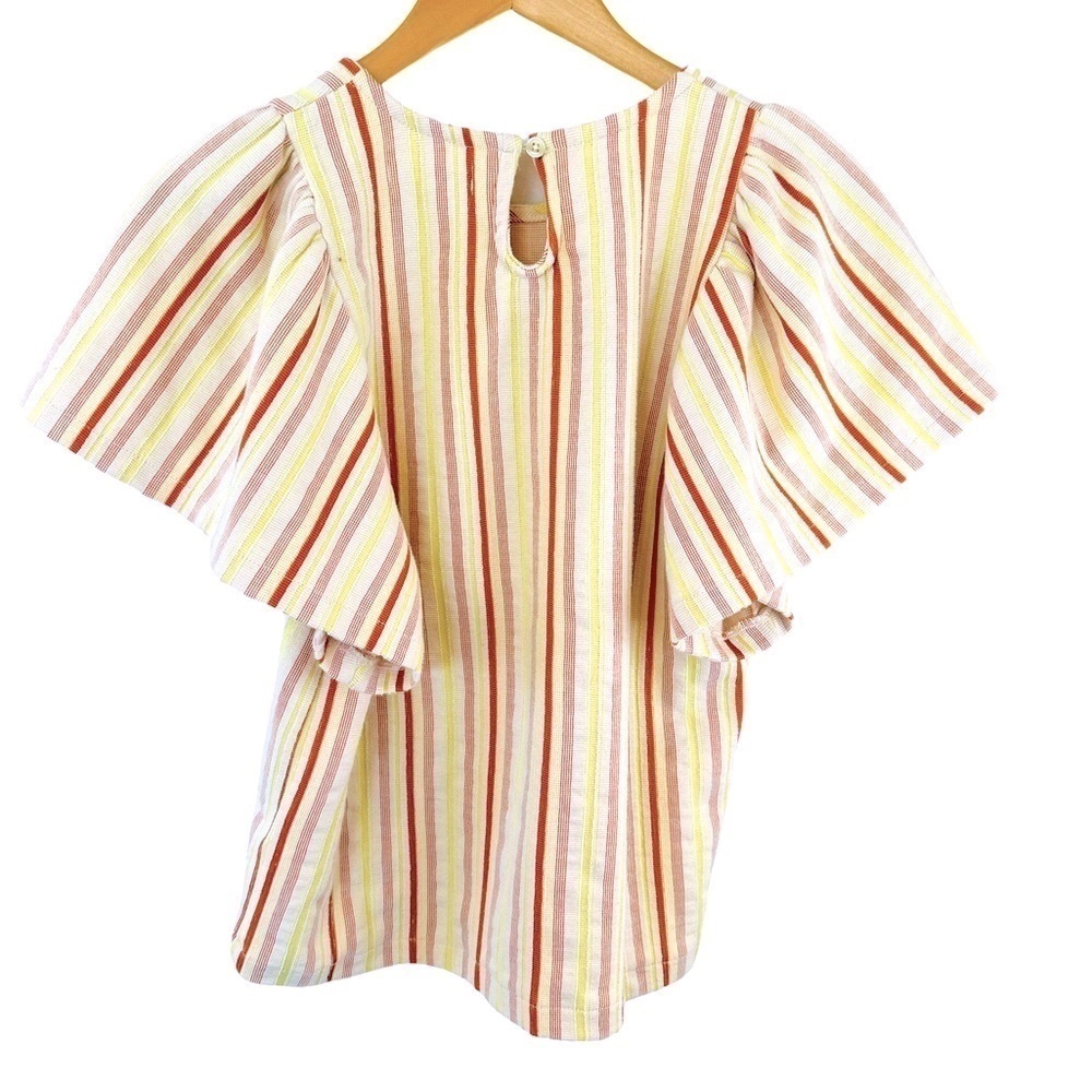 Madewell Textured Stripe Flutter Sleeve Top - image 8